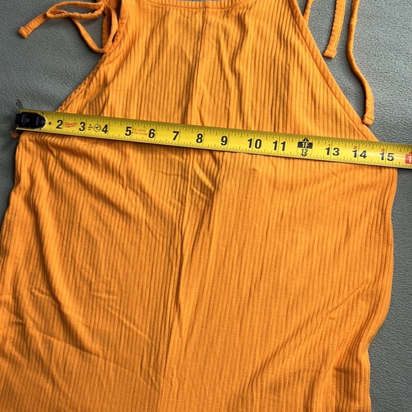🎯NWT Topshop Ribbed Jumpsuit Orange Size 4-6 - Picture 7 of 14